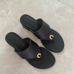 Ancient Greek Sandals Black and Gold Women's Sandals